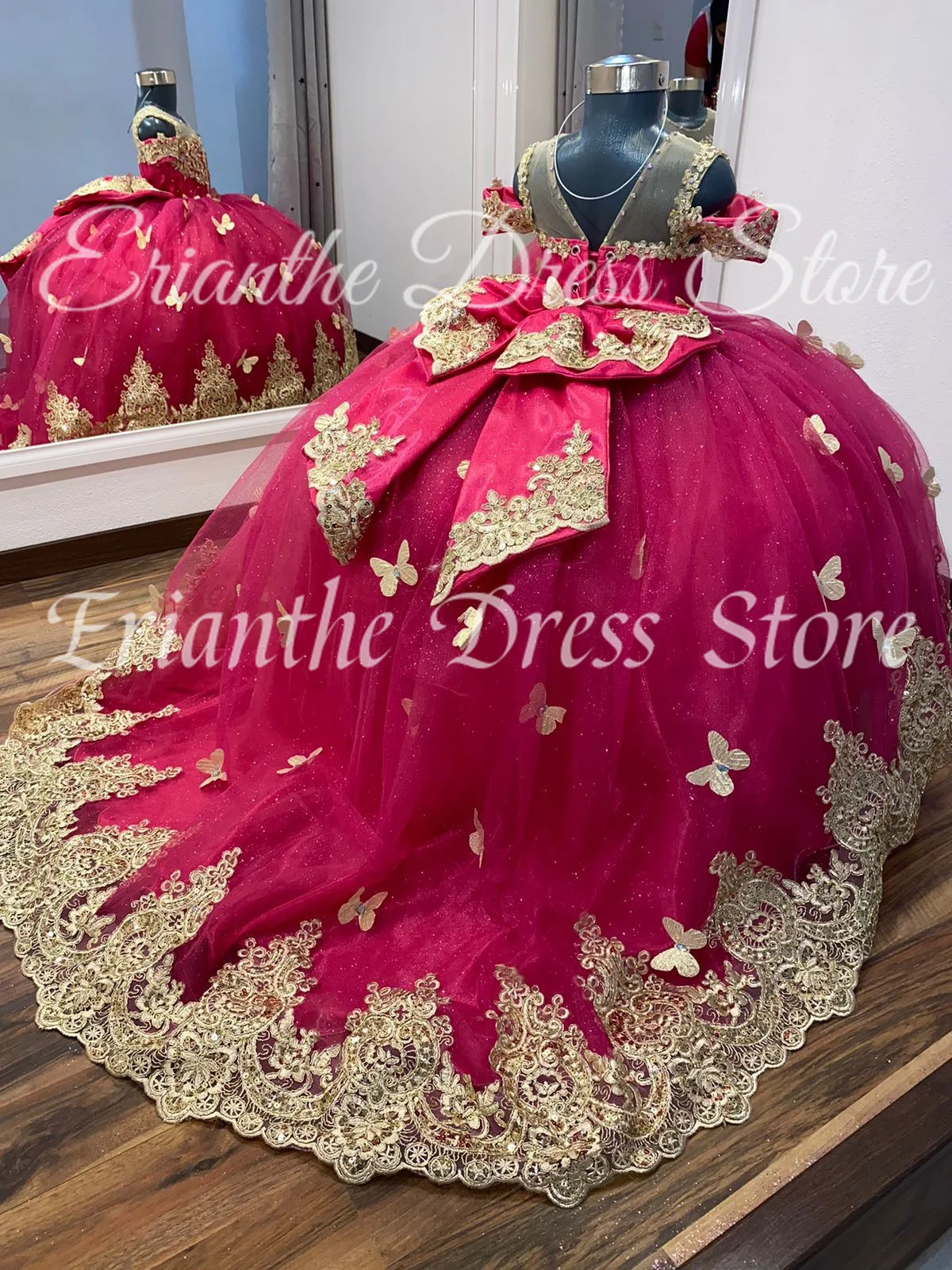 Сверкающее 3d платье с цветочным узором для девочек на свадьбу - Фотография_6