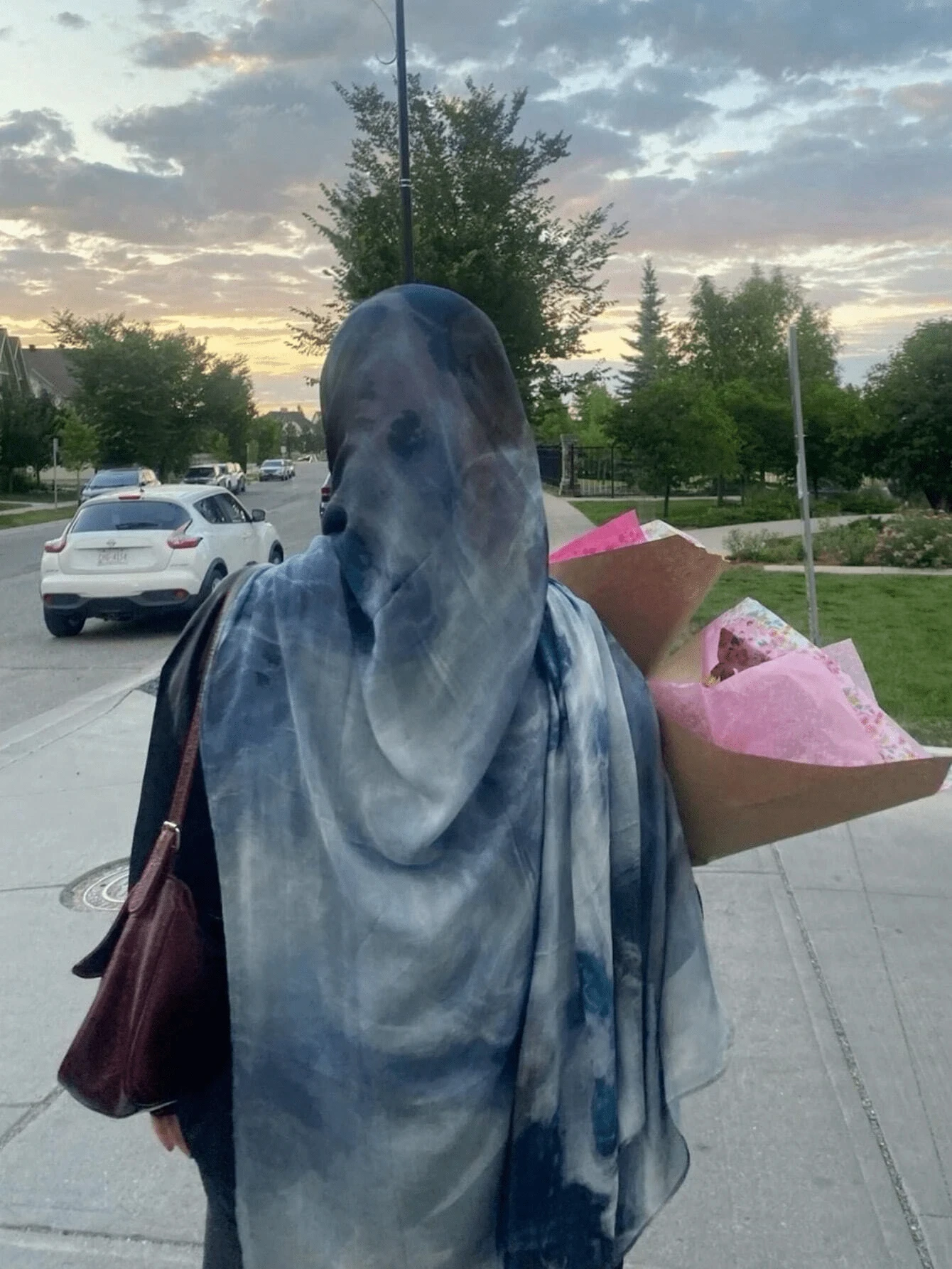 Новый женский акварельный шарф-хиджаб - Фотография_2