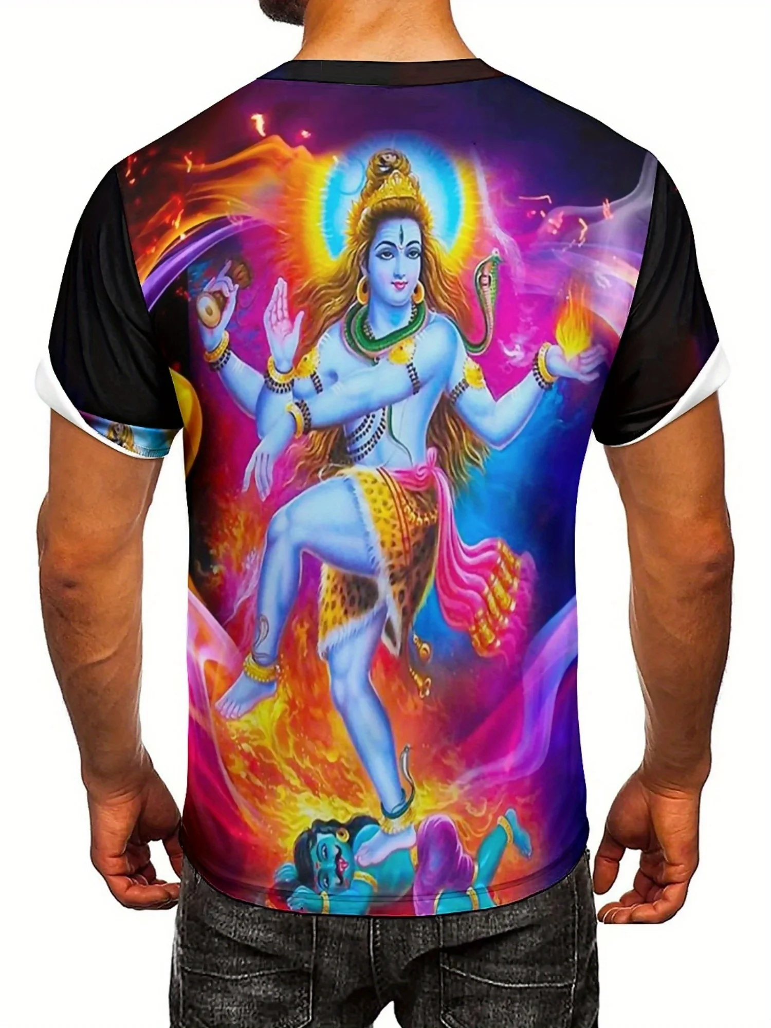 Мужская футболка с ярким индуистским рисунком deity — мягкий полиэстер - Фотография_2