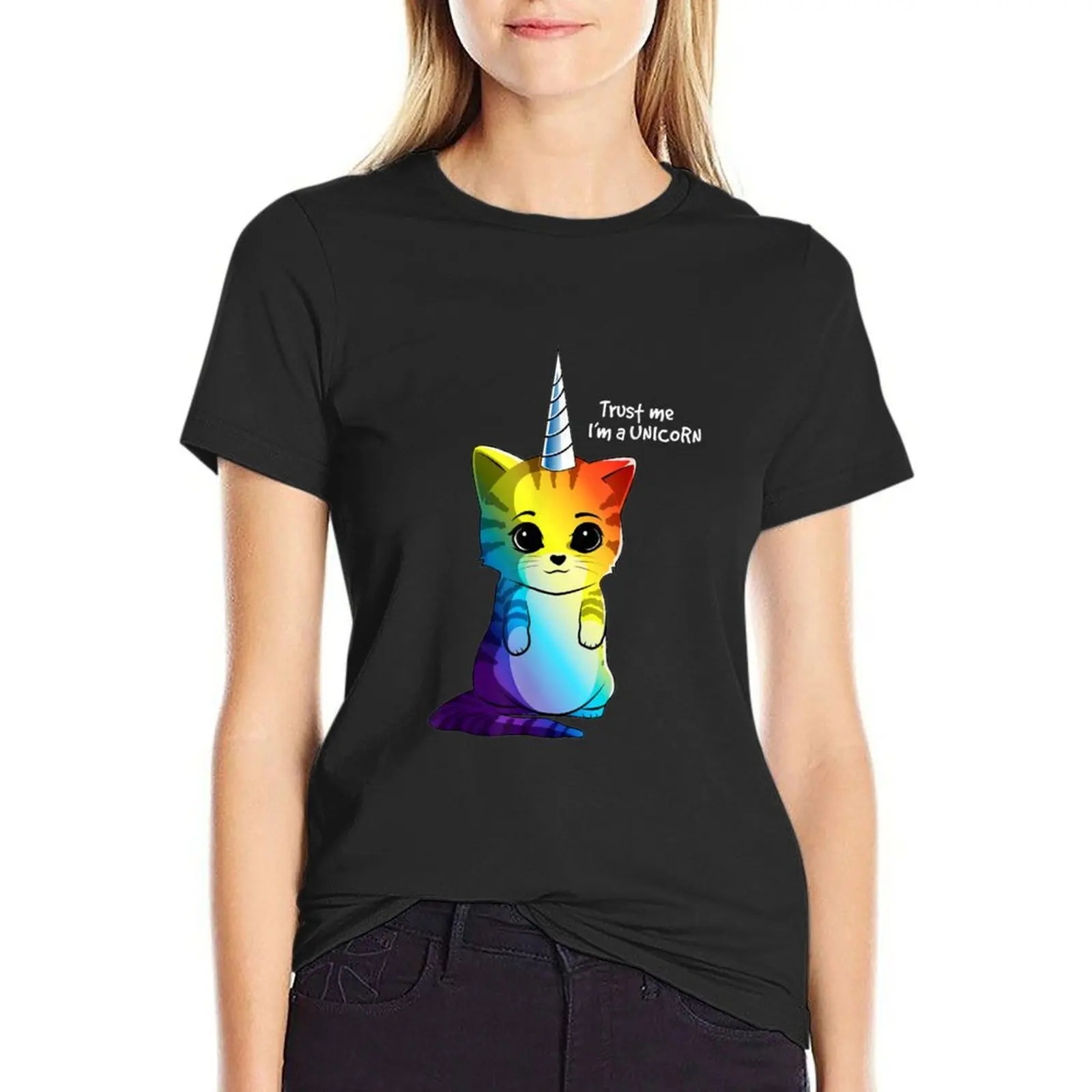 Футболка caticorn с единорогом cat kittycorn для девочек и женщин