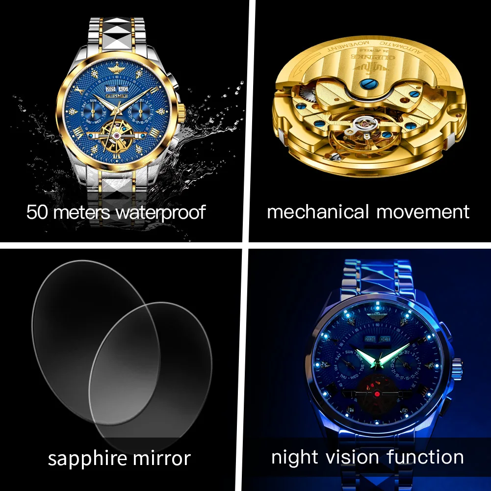 Oupinke 3270, автоматические механические мужские часы - Фотография_5