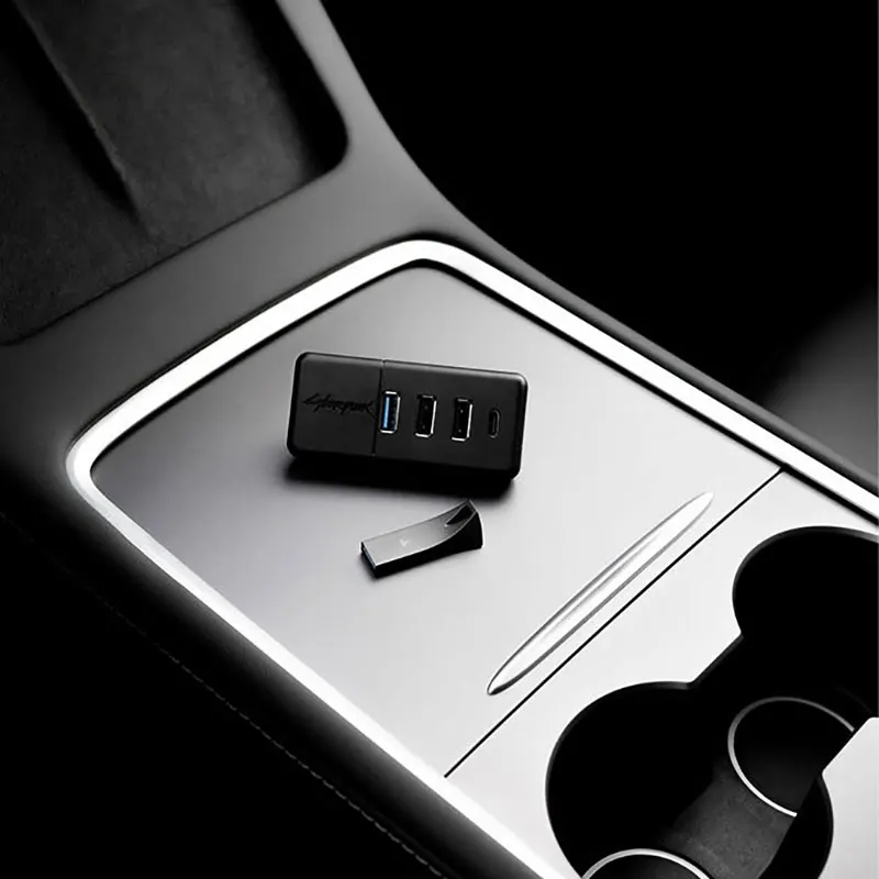 Док-станция расширения перчаточного ящика usb для tesla model 3 model y - Фотография_4