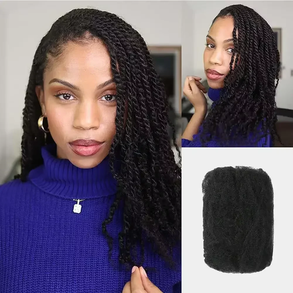 Qvr afro kinky bulk hair no attachment - Фотография_2