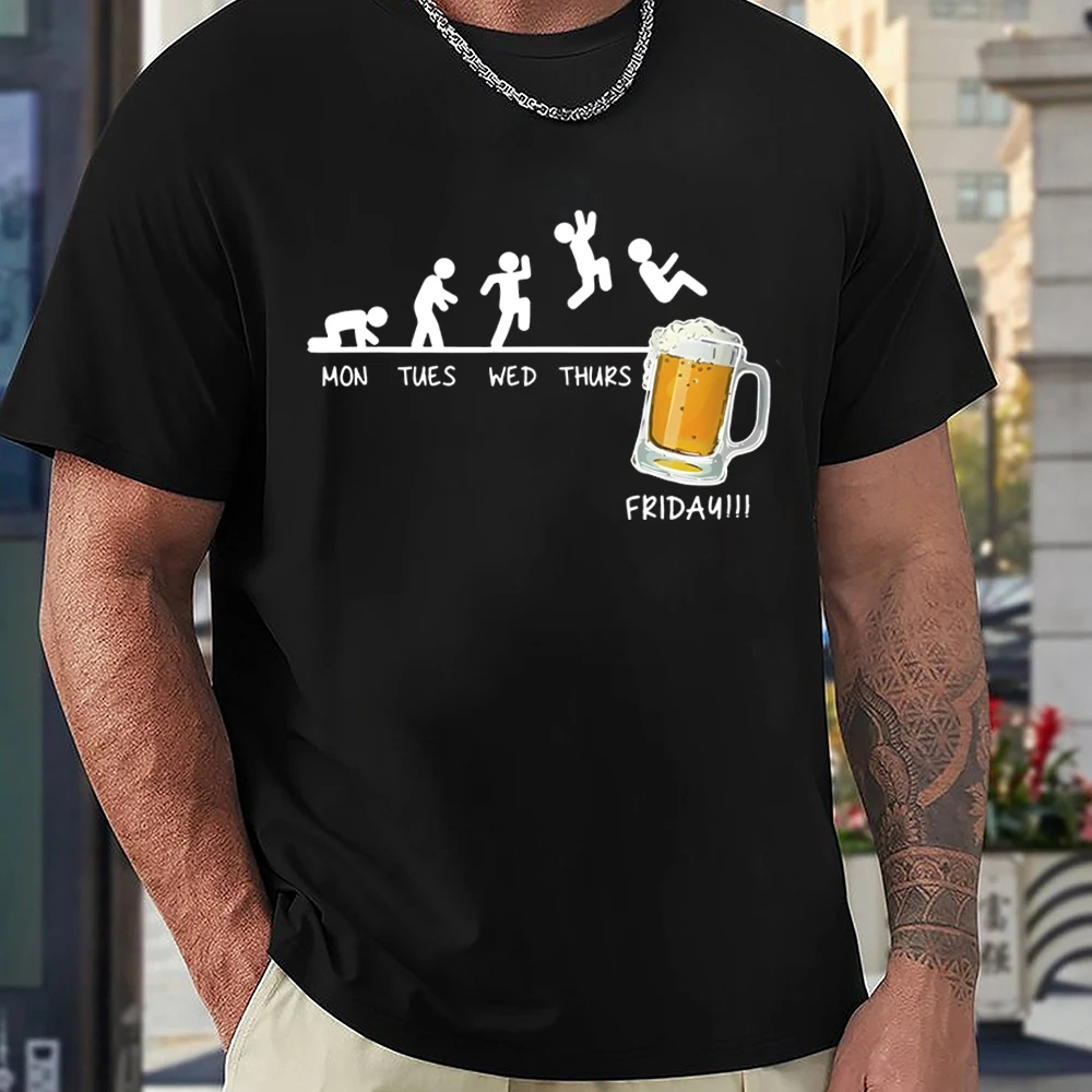 Мужские футболки с буквенным принтом i need beer