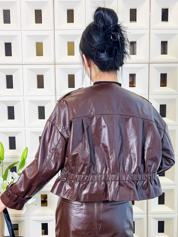 Модная женская куртка на молнии с круглым вырезом - Фотография_5