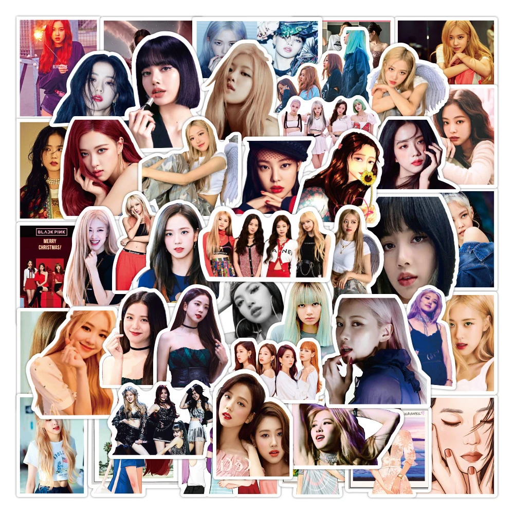 Черные, розовые наклейки с граффити в стиле kpop
