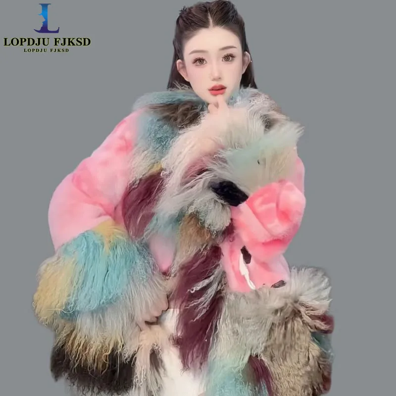 Женская шуба из искусственного овечьего меха