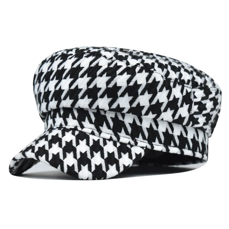 Модная кепка с узором "houndstooth"