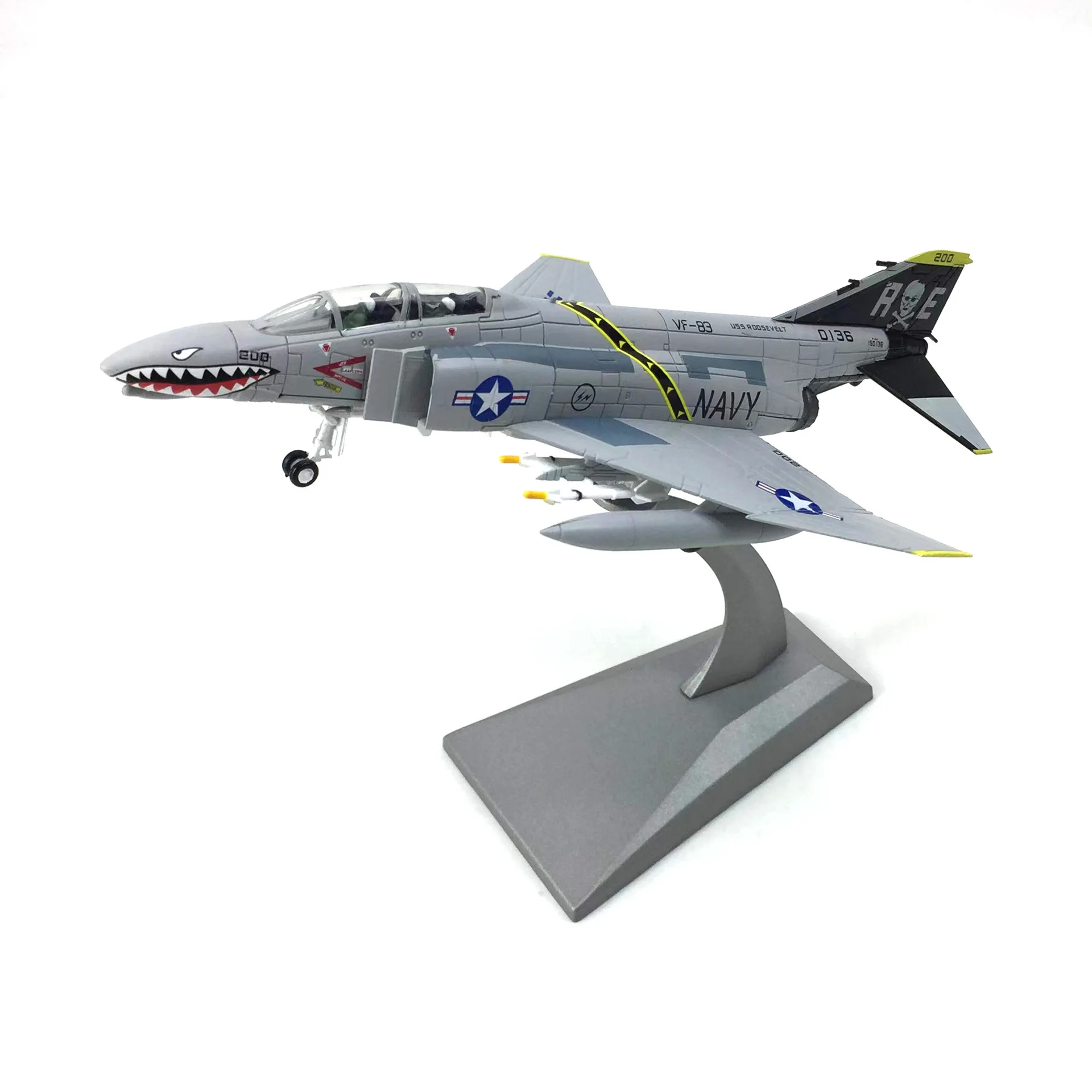 1:100, модель истребителя призраков сша f-4c и подставка для дисплея - Фотография_3