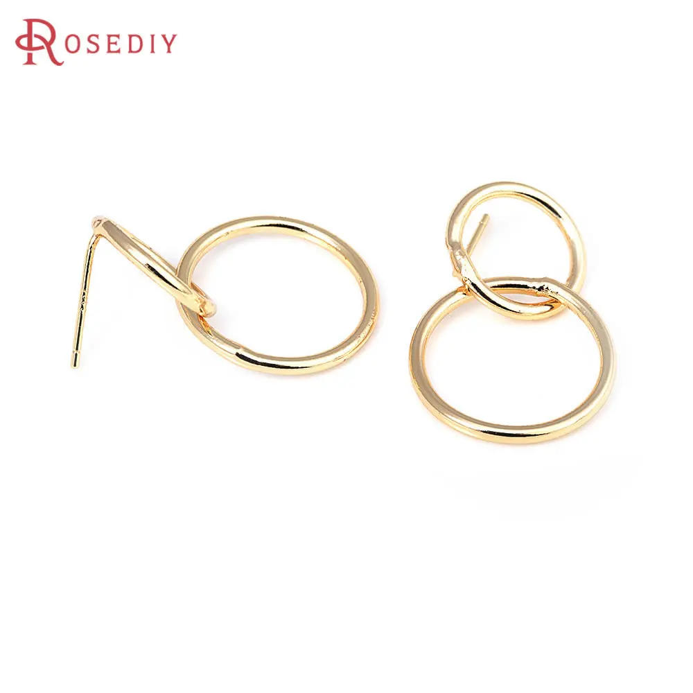 Серьги-гвоздики из латуни с двойным соединением - Фотография_3