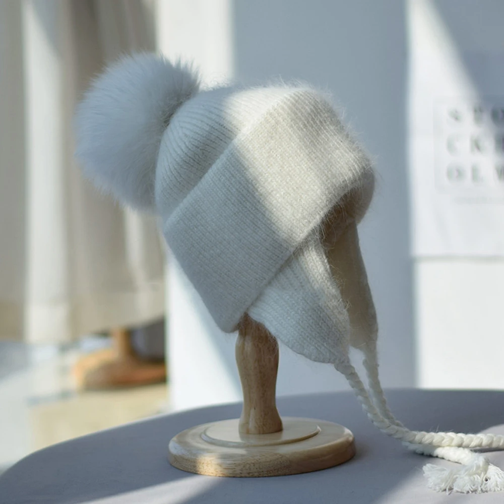 Шапка-ушанка женская зимняя вязаная - Фотография_2