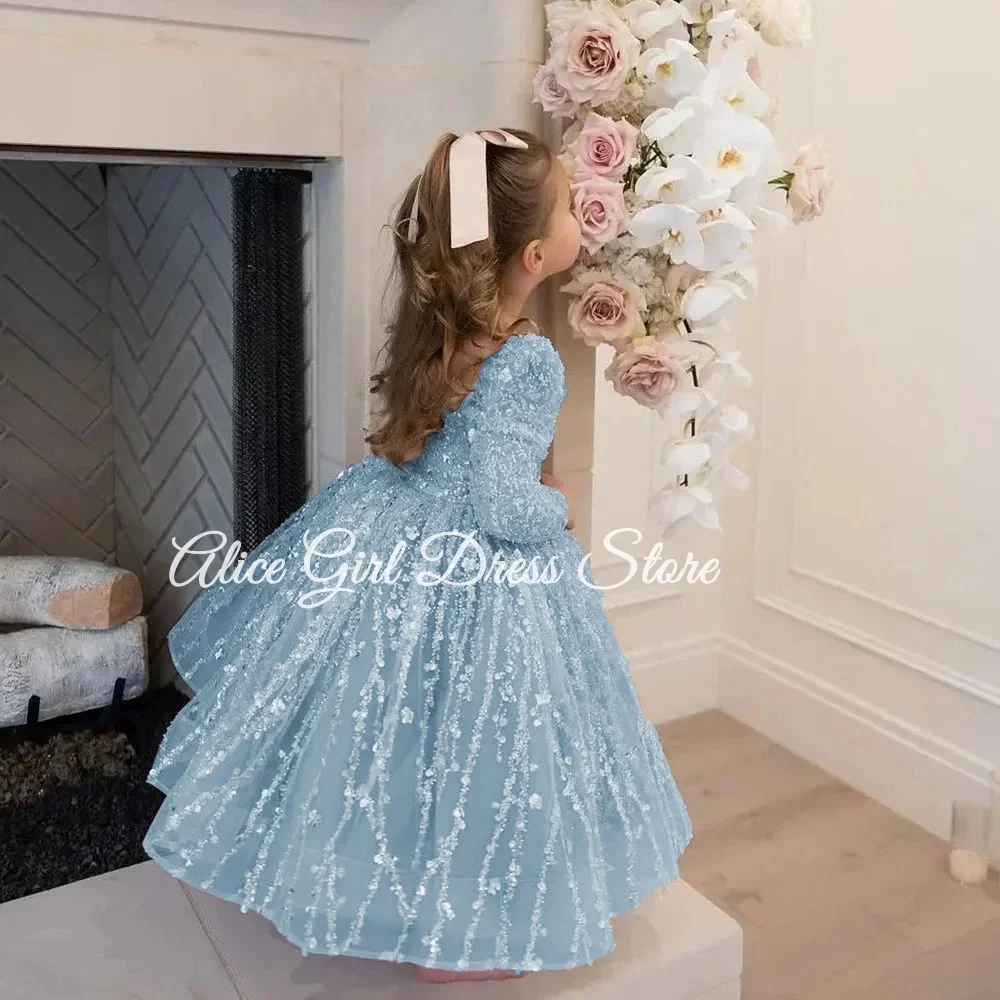 Тюлевое платье с длинными рукавами - Фотография_6