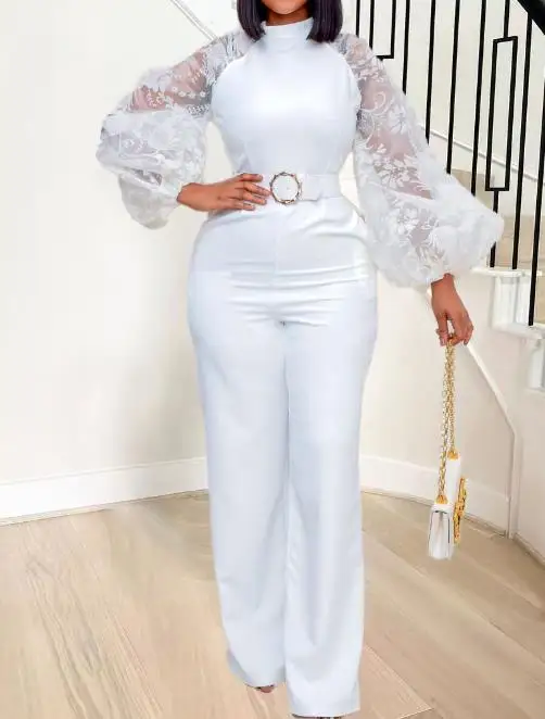 Женский комбинезон с длинными рукавами-фонариками