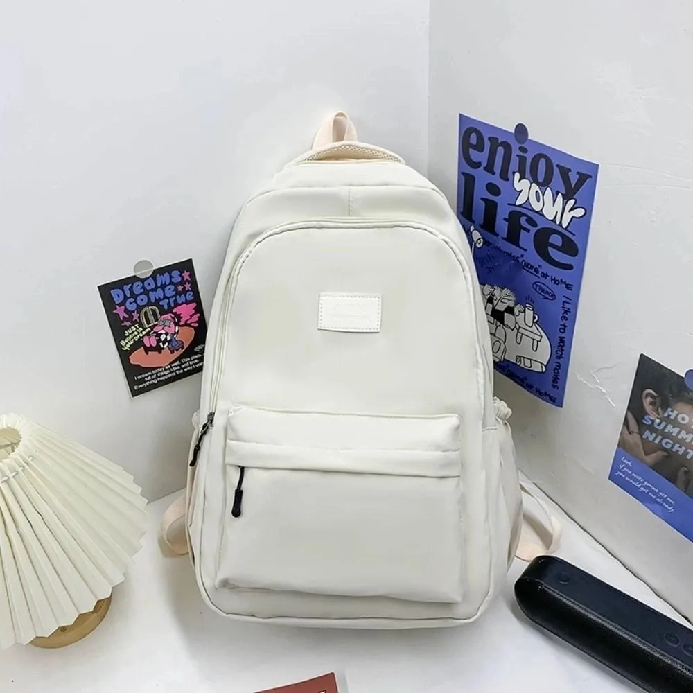 Износостойкий однотонный школьный рюкзак для ноутбука - Фотография_5