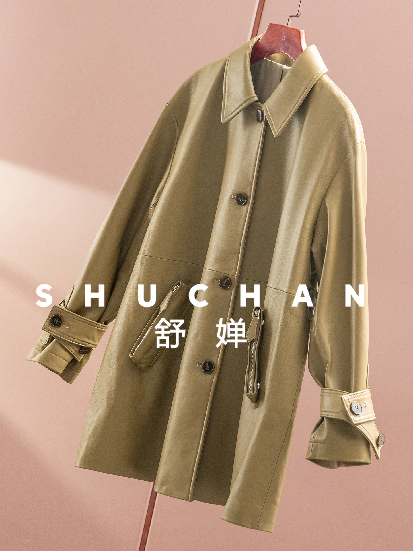 Легко окрашенный плащ из овчины на талии - Фотография_5