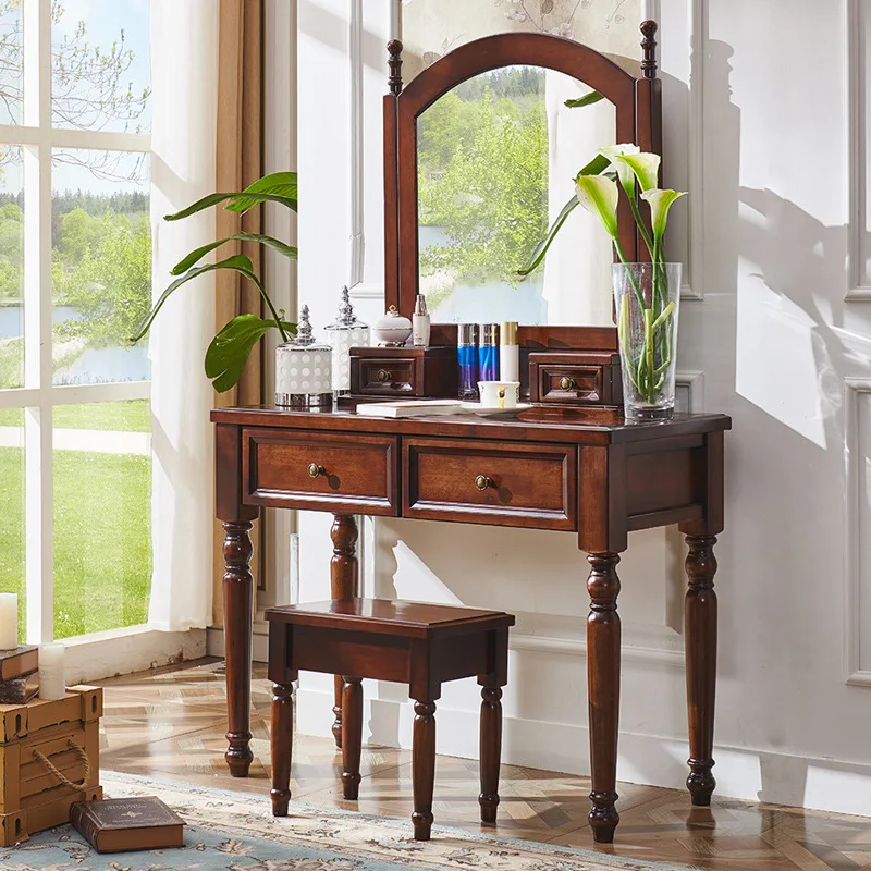 Зеркало, деревянный туалетный столик для макияжа - Фотография_2