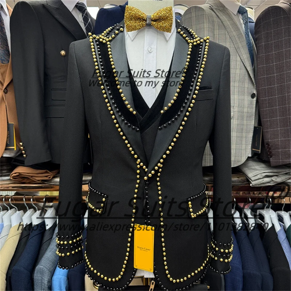 Формальные мужские костюмы с золотым - Фотография_3