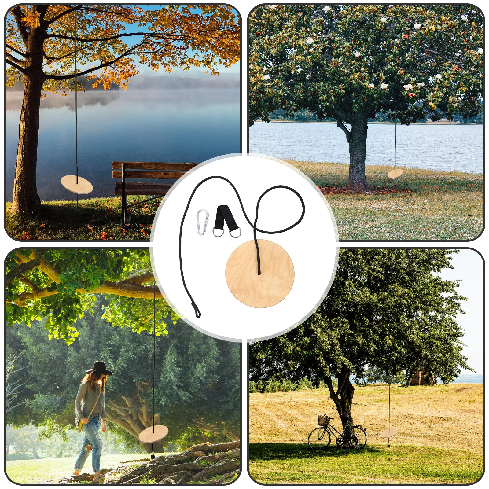 Детские деревянные дисковые качели - Фотография_6