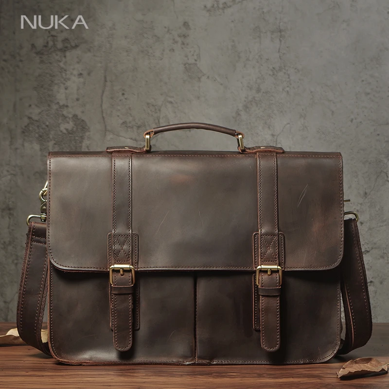 Nuka мужской исполнительный портфель из натуральной кожи
