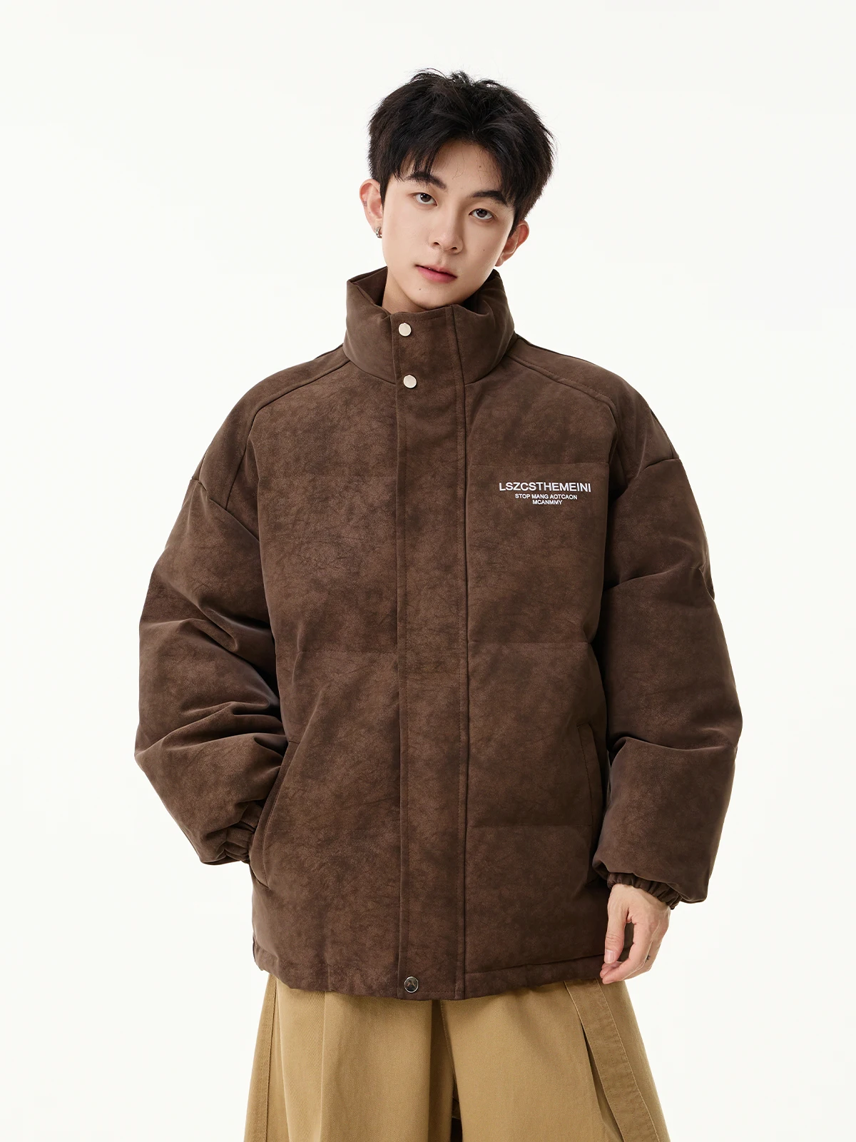 Зимнее новое пальто кофейного цвета в американском стиле - Фотография_2