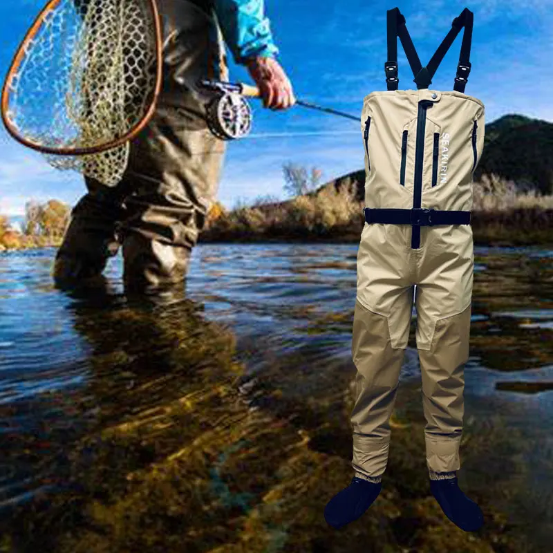 Дышащие вейдеры для рыбалки на груди с молнией спереди - Фотография_6