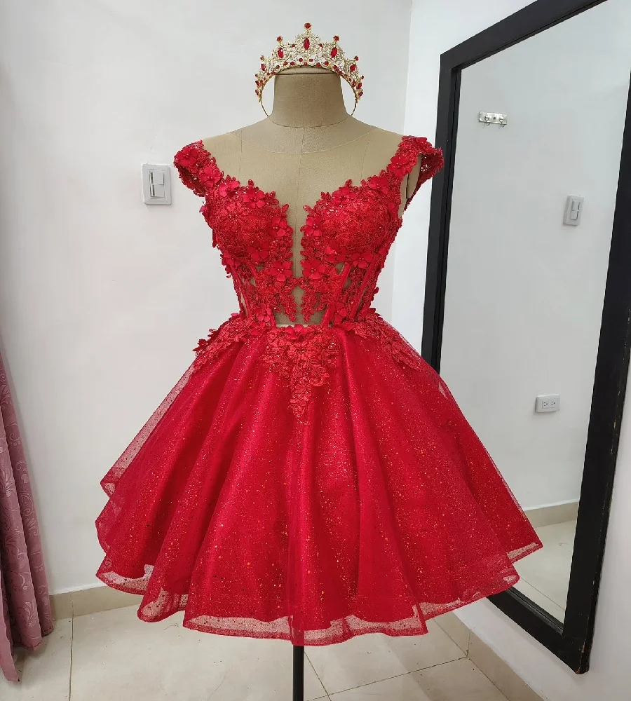 Великолепное красное платье quinceañera - Фотография_3