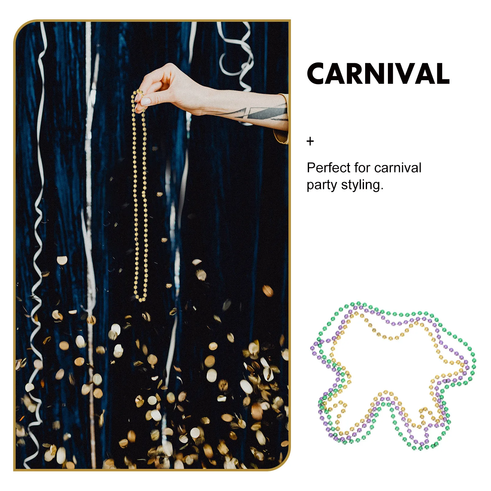 Ожерелье из бусин трехцветные зеленые - Фотография_4