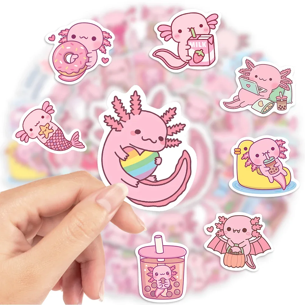 Kawaii мультфильм аксолотль наклейки - Фотография_6
