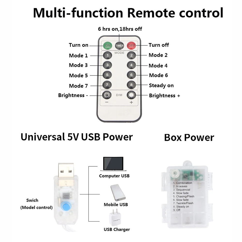 М светодиодные медные гирлянды с usb/аккумулятором - Фотография_3