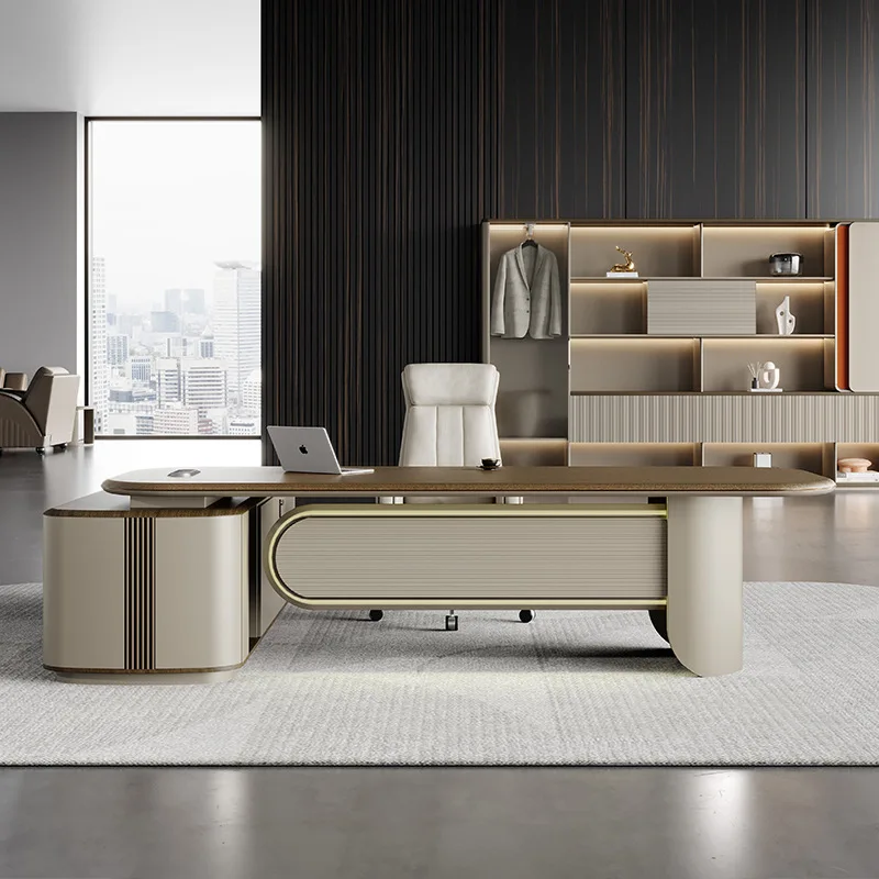 Простой современный легкий роскошный стол босса - Фотография_2