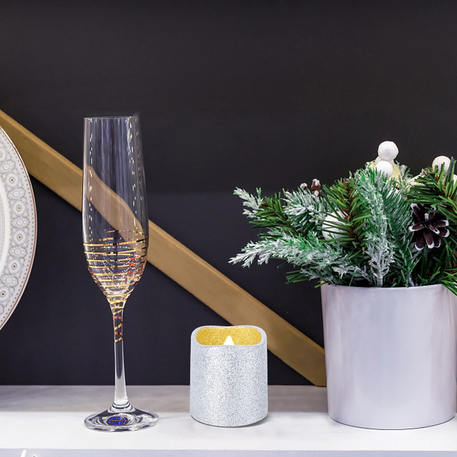 Блестящие электрические свечи беспламенные - Фотография_4