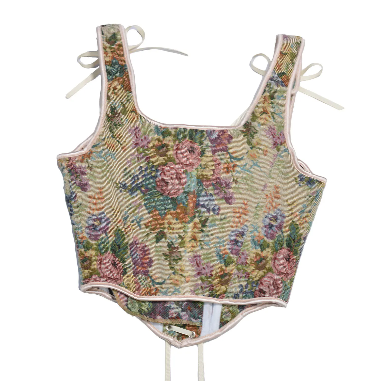 Жилет с цветочной рыбьей косточкой - Фотография_5