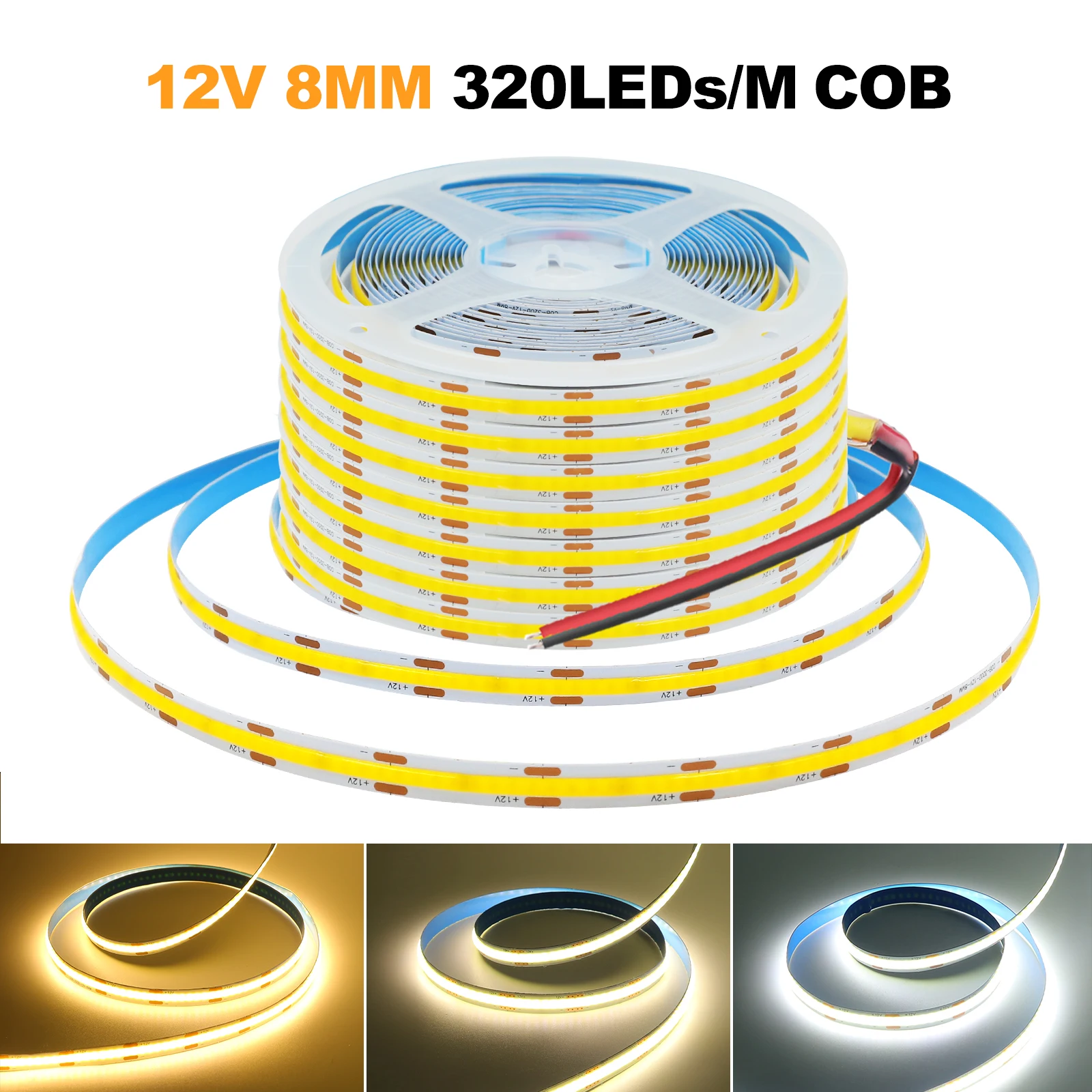 Dc 12v 24v cob strip 320leds/m - Фотография_2
