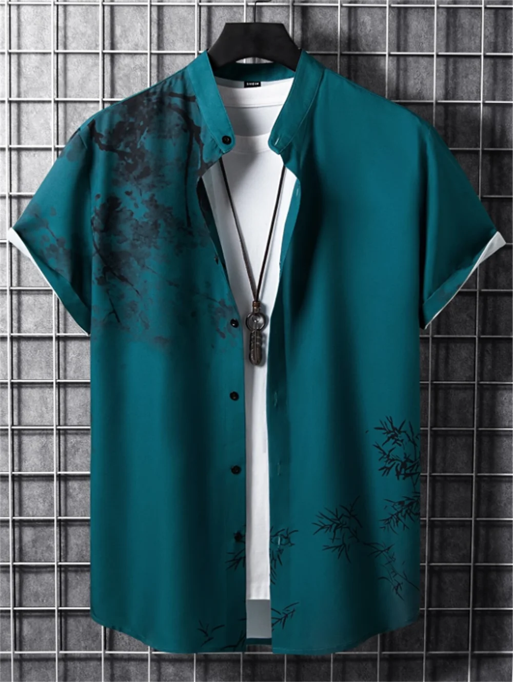 Мужская рубашка на растительной основе с рисунками высокой четкости - Фотография_6