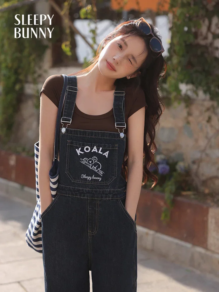 Милый джинсовый комбинезон с вышивкой коалы для женщин