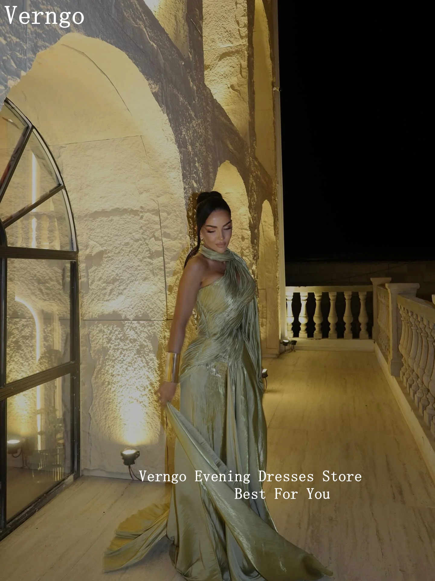 Verngo зеленое блестящее вечернее - Фотография_4