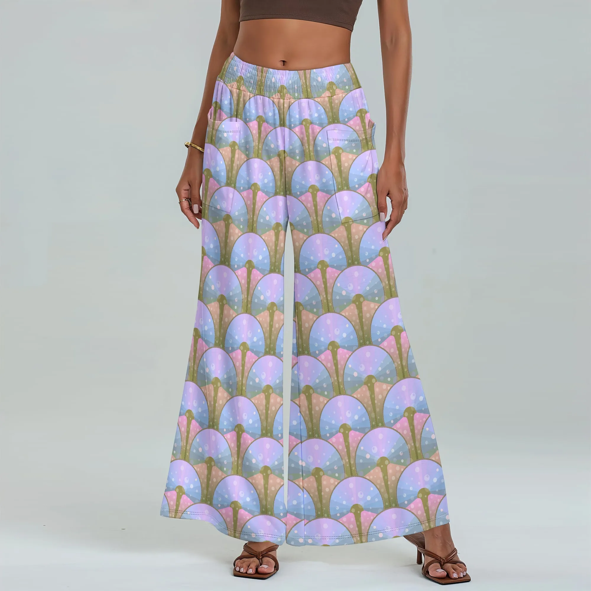 Женские широкие брюки с карманами