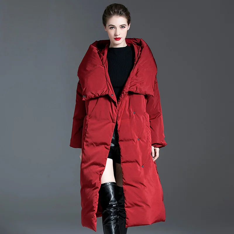 Зимние теплые пуховики с капюшоном для женщин - Фотография_2