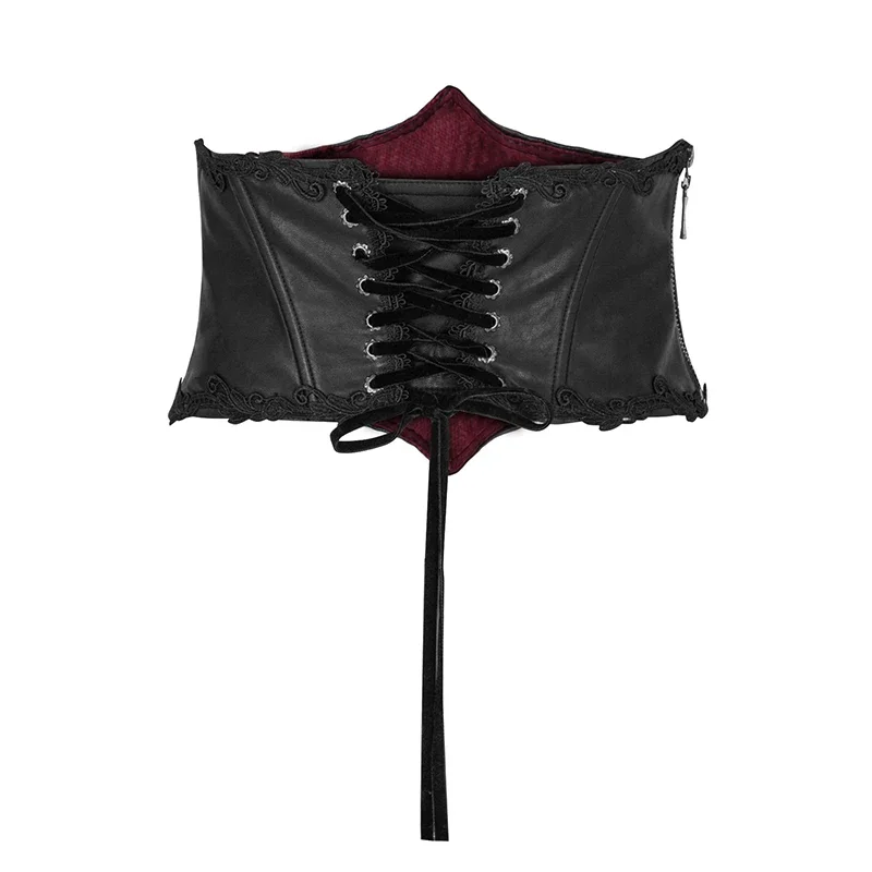 Женский кожаный корсет с вышивкой в стиле панк-рейв - Фотография_2