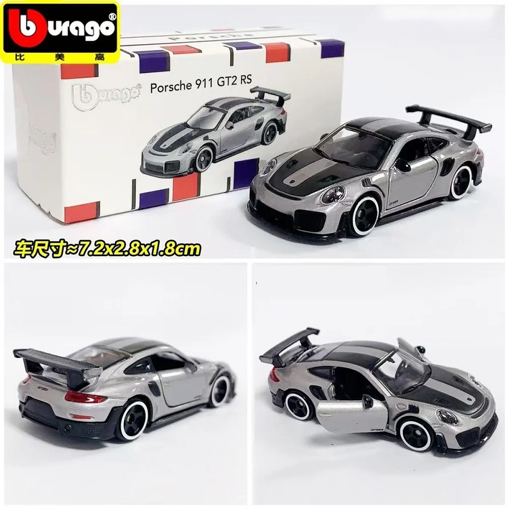 Burago 1:64 porsche 911 gt2 rs модель спортивного автомобиля из сплава