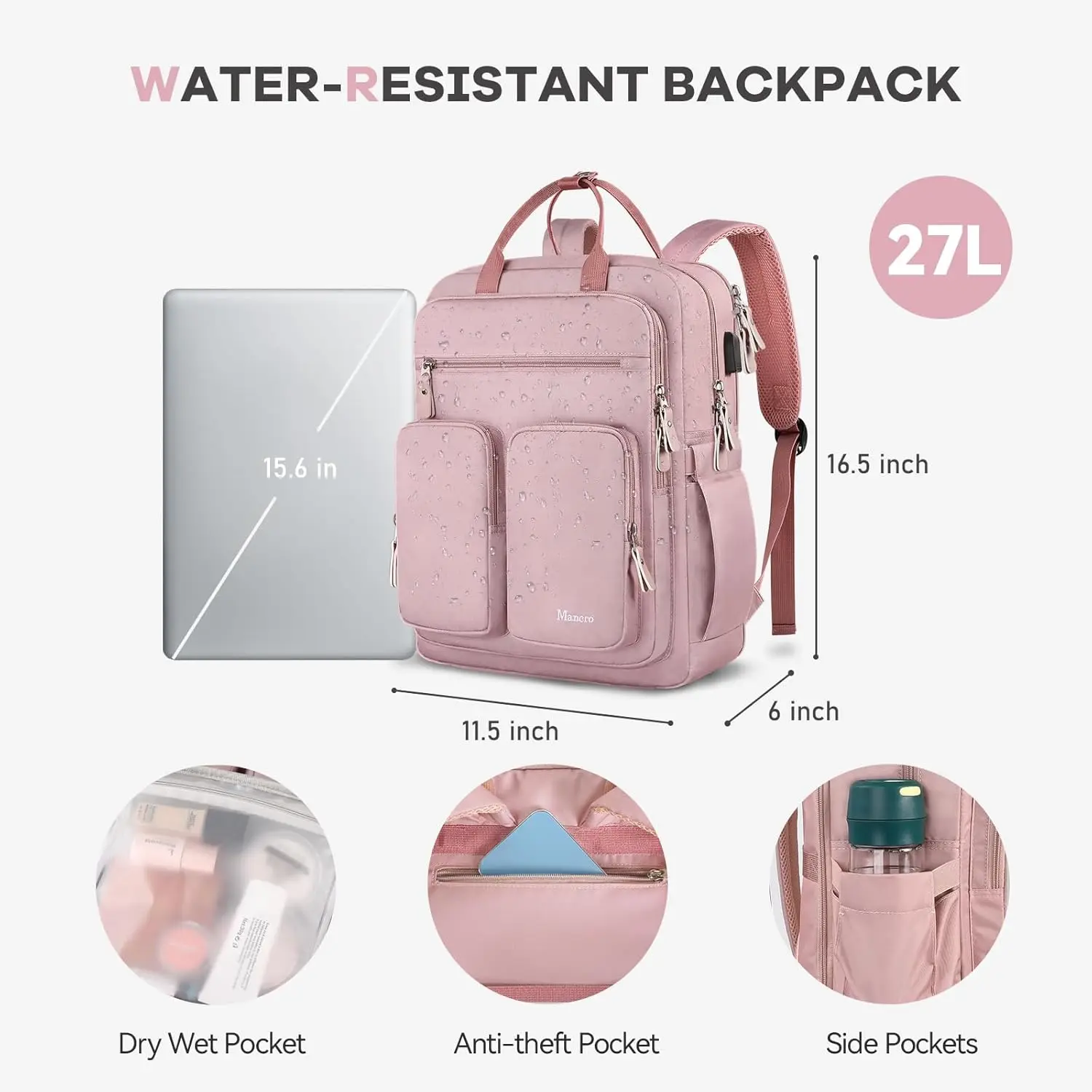 Женский студенческий рюкзак mancro - Фотография_5