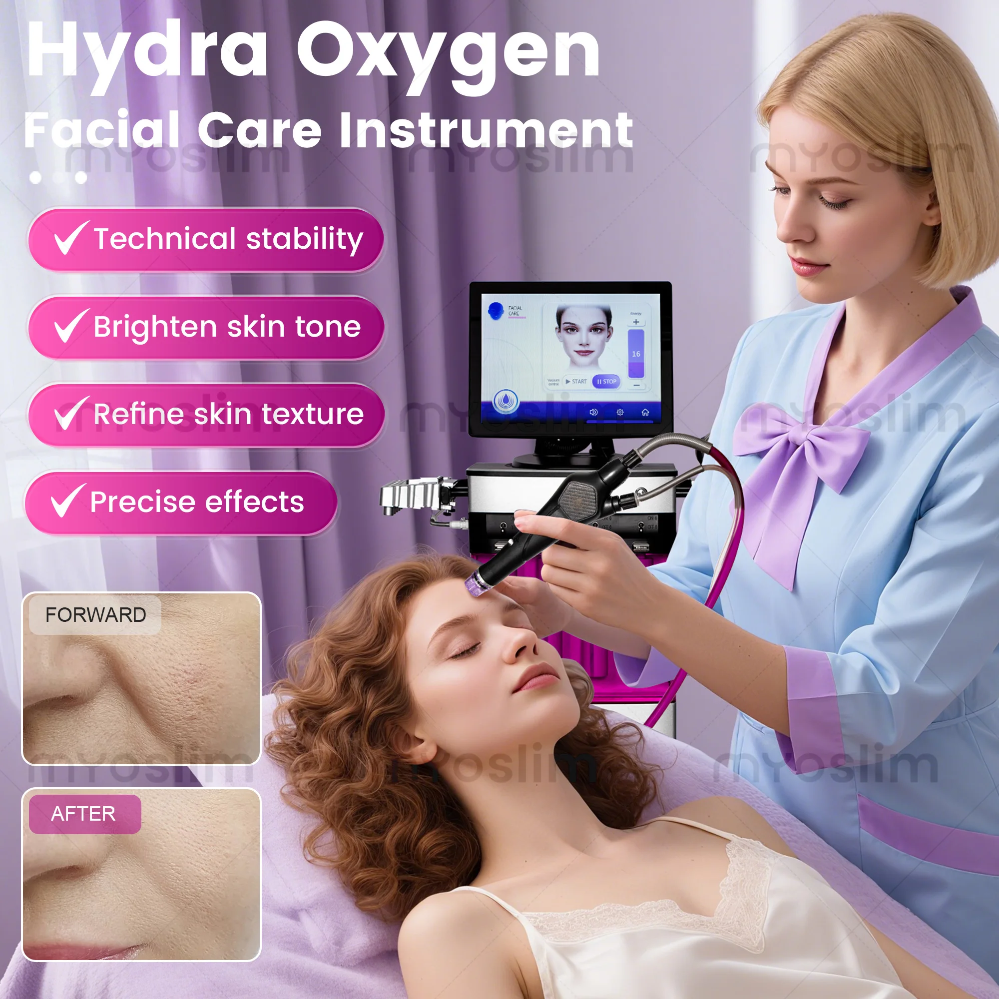 Новый многофункциональный аппарат для ухода за кожей лица hydra oxygen