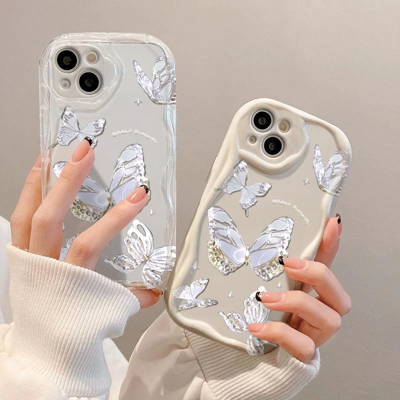 Чехол ins style silver butterfly для honor 200 - Фотография_2