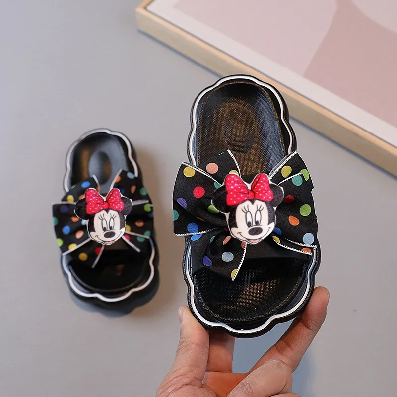 Летние домашние тапочки disney с микки маусом для маленьких девочек