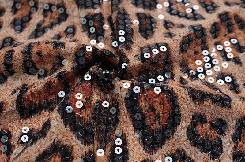 Леопардовое кружевное платье для выпускного вечера с блестками - Фотография_5