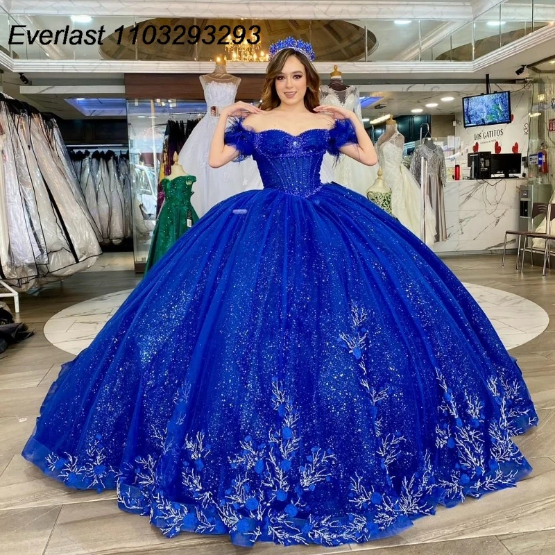 Evlast индивидуальное королевское синее платье quinceanera