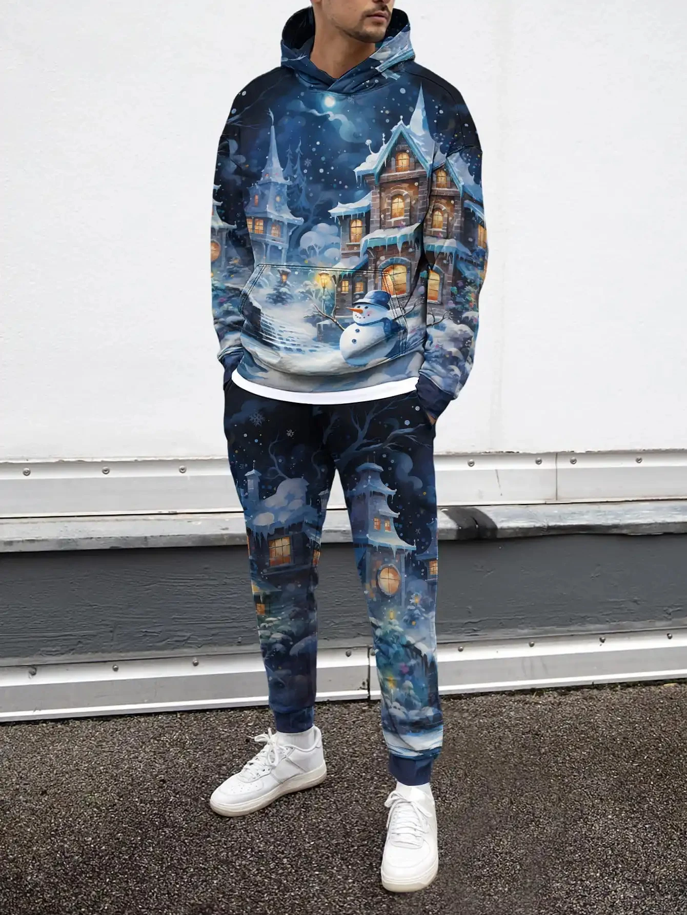 Мужские толстовки с 3d принтом снеговика и графикой - Фотография_4