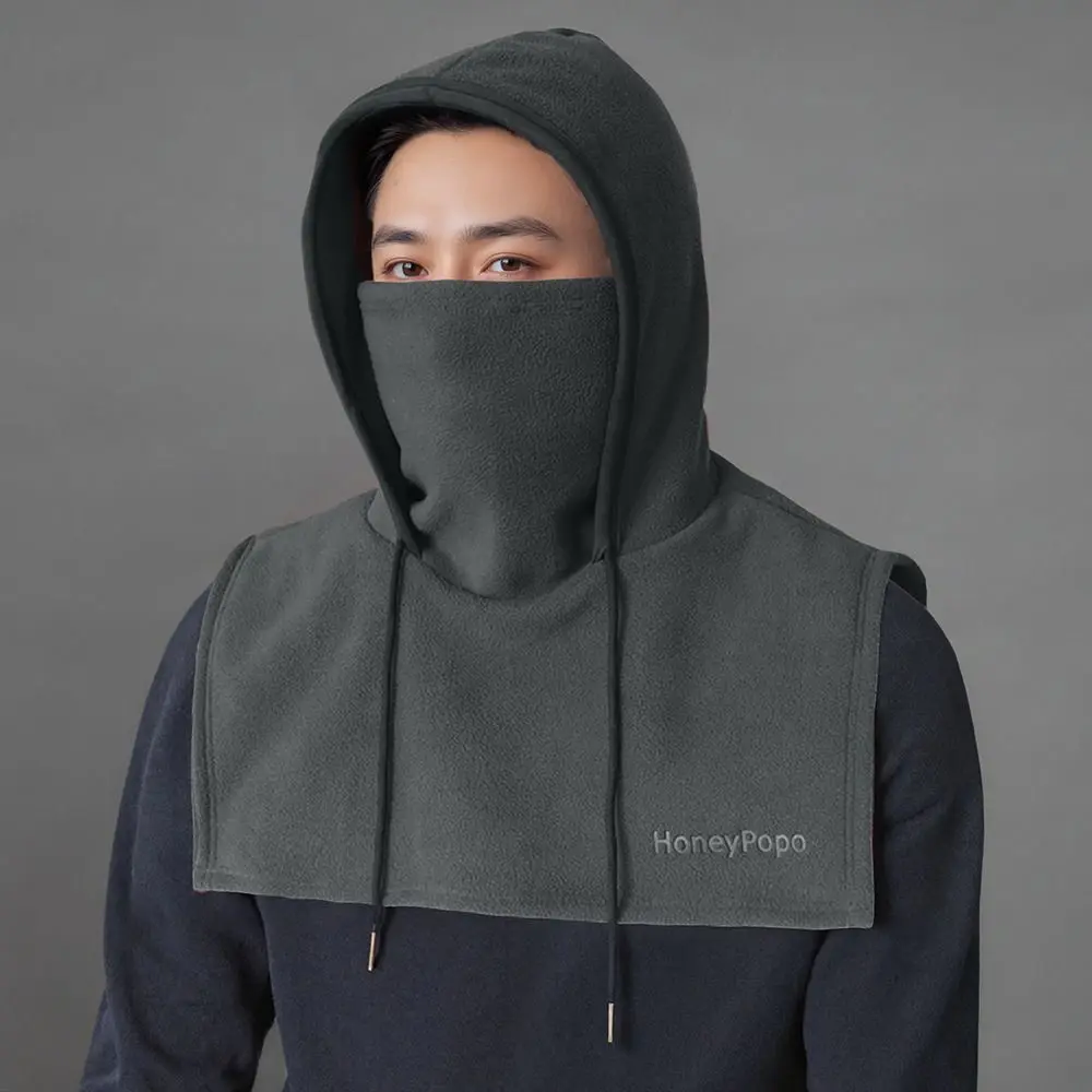 Модная флисовая зимняя интегрированная шапка - Фотография_2