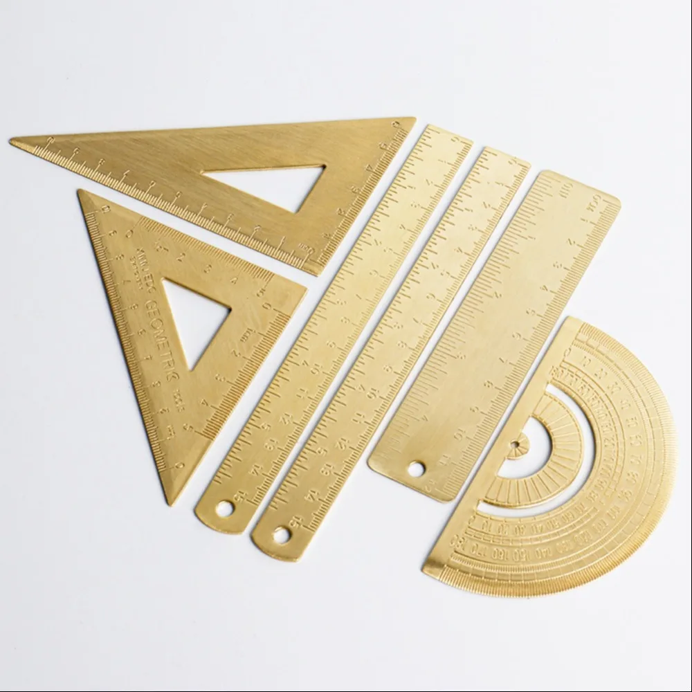 Винтажная латунная прямая линейка - Фотография_3