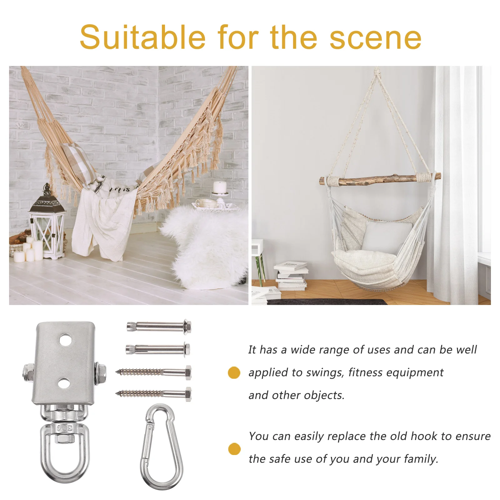 1 комплект, подвесной крючок для качелей из нержавеющей стали - Фотография_6
